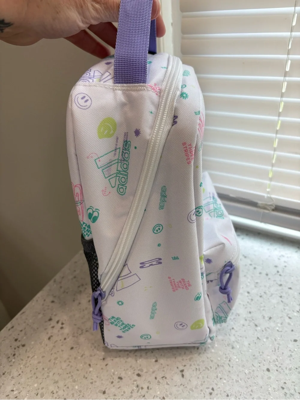 NWT Adidas Quintero Lunch Bag with Teal, Purple & Pink Accents